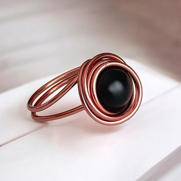 5 For $25💫Alternative Black Ball Coiled Ring - Picture 4 of 7